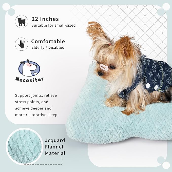 Dog Bed for Small Dogs Crate Washable 22 inch Dog Mats for Sleeping,Up to 15 lbs Soft and Fluffy Sage Green S