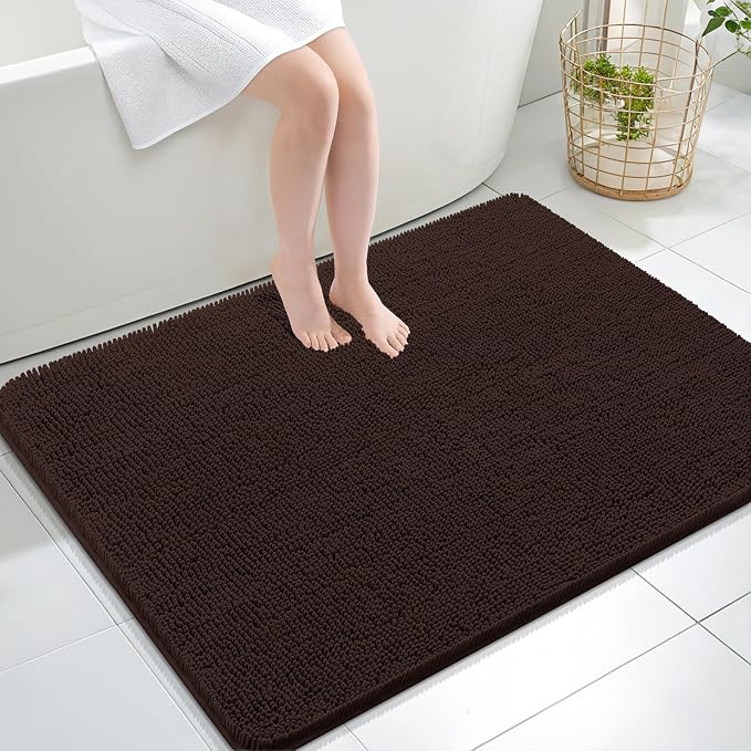OLANLY Large Bathroom Rugs 40x32, Extra Soft Absorbent Chenille Bath Rugs