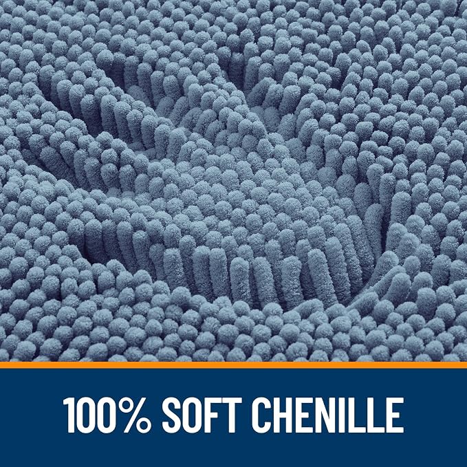 OLANLY Bathroom Rugs 34x21, Extra Soft Absorbent Chenille Bath Rugs, Rubber