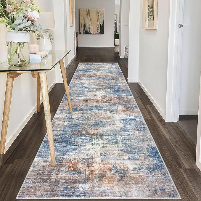 IOHOUZE Abstract Runner Rug 3x10 Ft Washable Runners