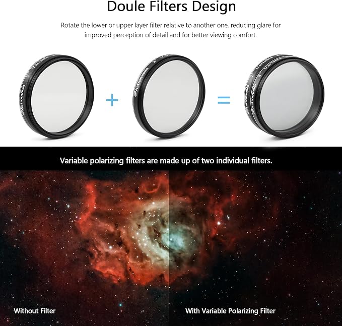 Astromania Telescope Filter, 2 Inch Variable Grey Polarizing Filter, Variable