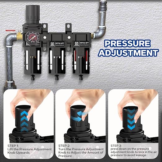NEWPO 1/2" 3 Stage Air Drying System, Air Dryer