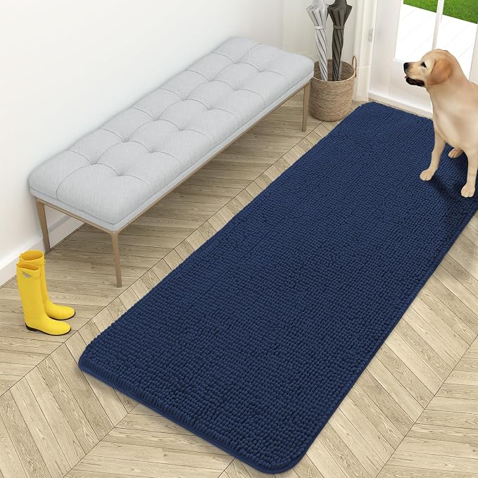 OLANLY Dog Door Mat for Muddy Paws 59x24, Absorbs Moisture and Dirt, Absorbent