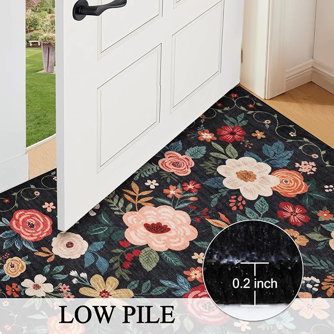 DUKINO 8x10 Area Rug, Floral Rugs