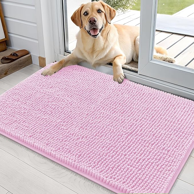 OLANLY Dog Door Mat for Muddy Paws 36x24, Absorbs Moisture and Dirt, Absorbent
