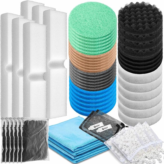 31 Pcs Compatible with Fluval Fx4/Fx5/Fx6 Replacement Filter Media, 3 Foam Block