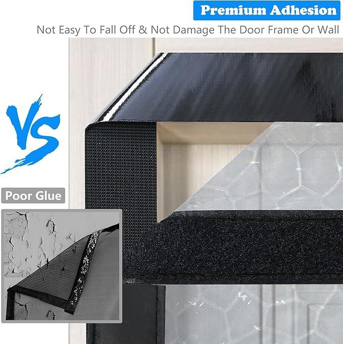 RELIANCER Magnetic Thermal Insulated Door Curtain,Waterproof EVA Door Cover,Fit Doors Size Up to 39"x82",Temperature Protection Insulated Doorway Curtain Partition,Patio Self-Closing Doors Net Screen