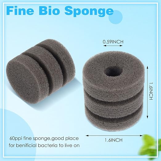 Riakrum 2 Pieces Mini Aquarium Single Sponge Filter Submersible Foam Filter