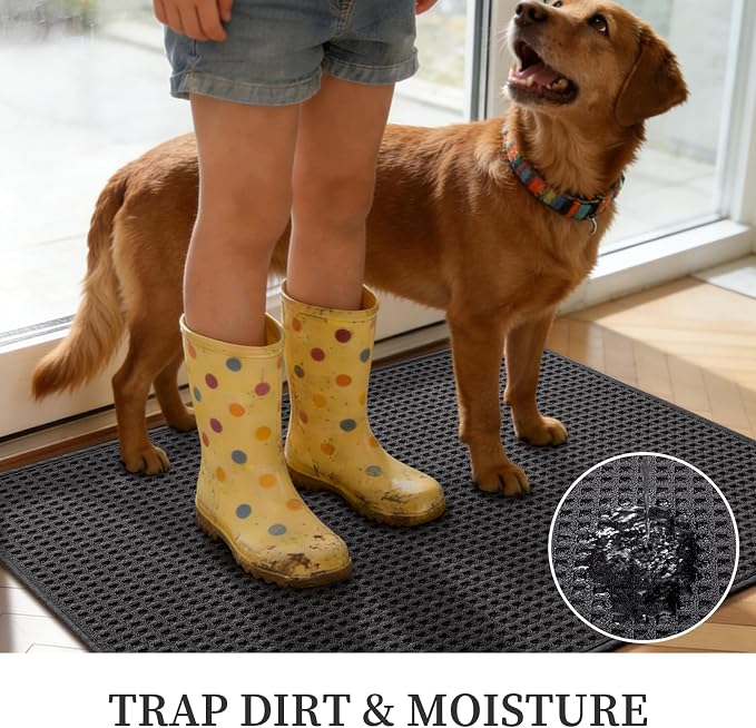 YIHOUSE Indoor Door Mat 24" x 36", Non-Slip Washable Entryway Mat, Dirt Trapper