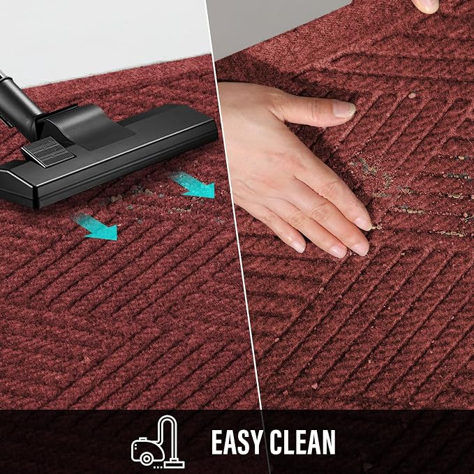 HIYARD Sturdy Front Door Mat, Absorbent Muddy Dirt Resist Welcome Door Mats
