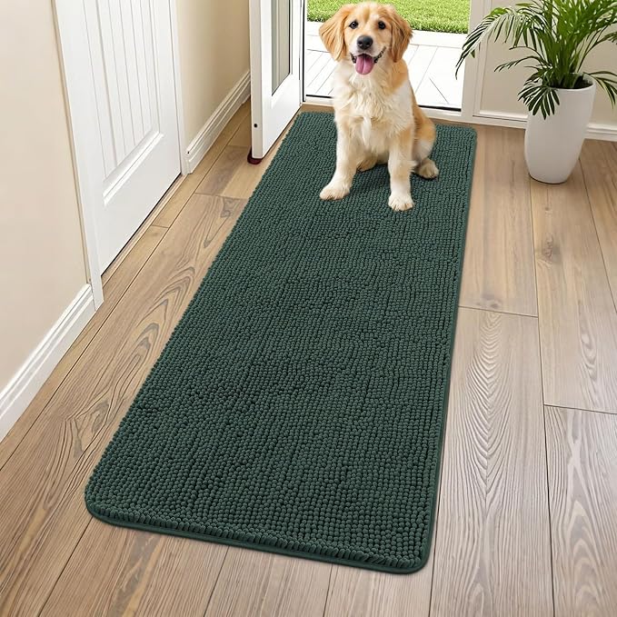 Smiry Dog Door Mat for Muddy Paws 59x24, Absorbent Dirt Trapper, Non-Slip