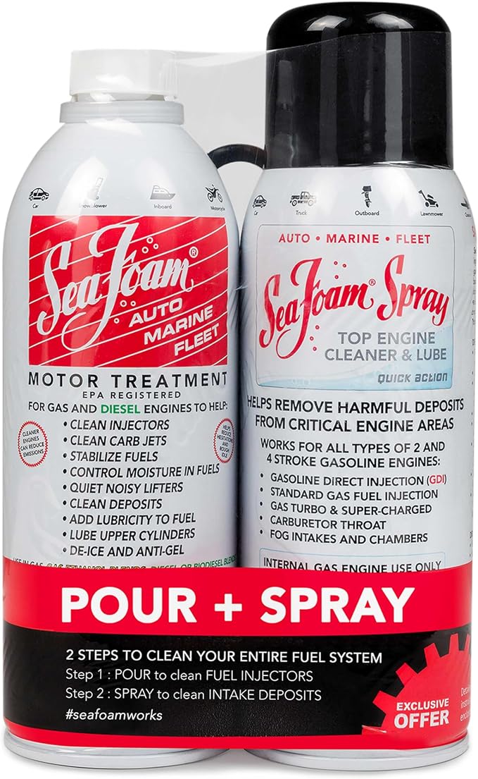 Sea Foam Motor Treatment and Intake Cleaner Combo Pack, 16 oz and 14 oz