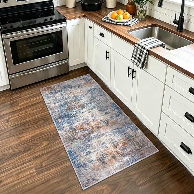 IOHOUZE Abstract Runner Rug 2x4 Ft Entryway Rugs Washable Door Mat Indoor