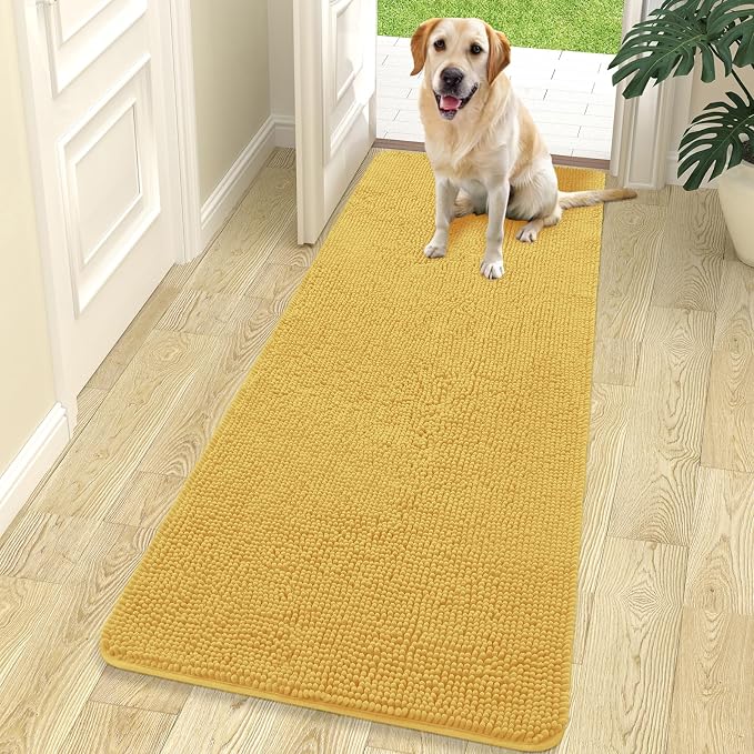 OLANLY Dog Door Mat for Muddy Paws 70x24, Absorbs Moisture and Dirt, Absorbent