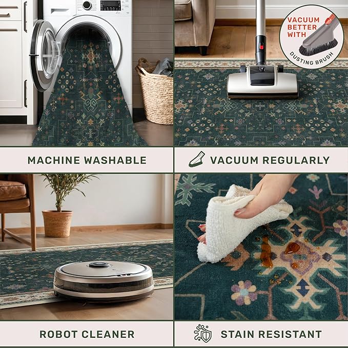 Dark Green 2x3 Door Mat Indoor Entrance Rug