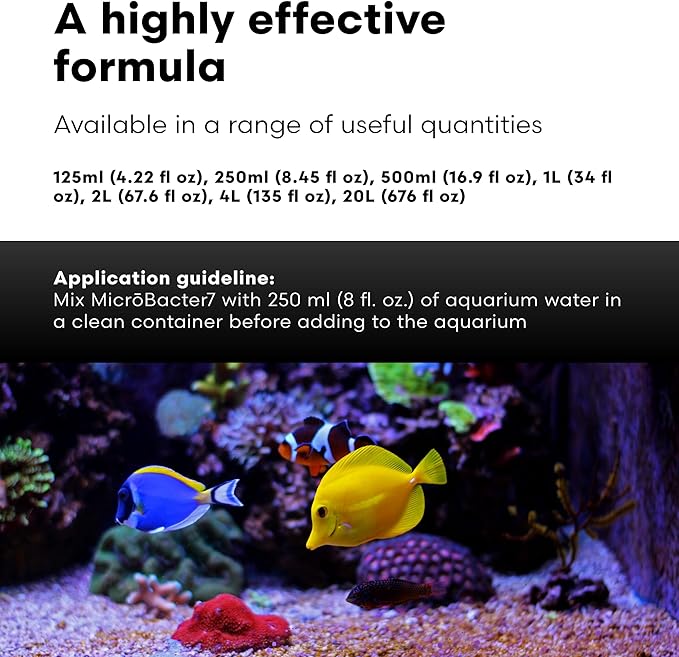 Brightwell Aquatics MicroBacter7 Complete Bioculture for Fish Tank or Aquarium - Populates Biological Filter Media for Saltwater and Freshwater Fish - Aquarium Water Treatments, 16.9 fl oz