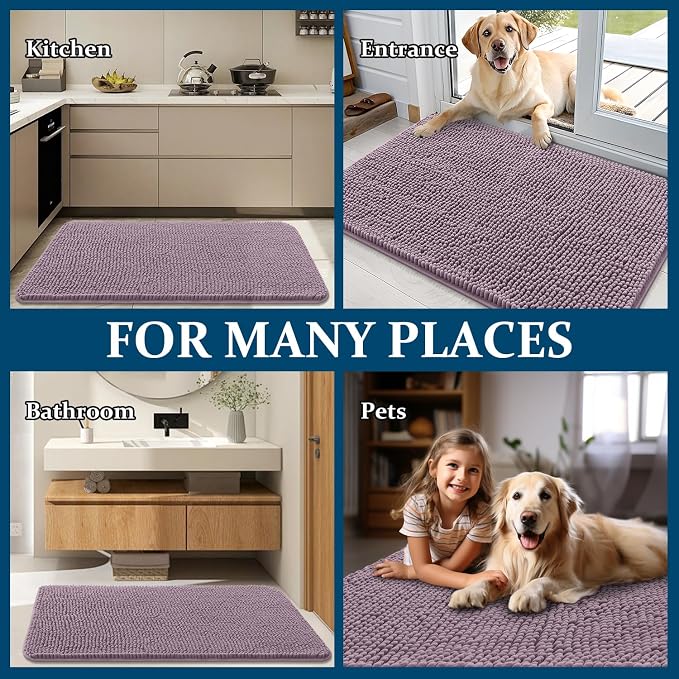 OLANLY Dog Door Mat for Muddy Paws 59x24, Absorbs Moisture and Dirt, Absorbent