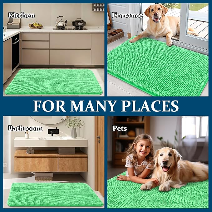 OLANLY Dog Door Mat for Muddy Paws 36x24, Absorbs Moisture and Dirt, Absorbent