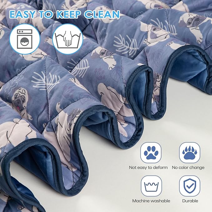 Langsprit Dog Cooling Mat, Washable Dogs Cats Pet Non-Toxic Cooling Pads Summer Sleeping Kennel Mats，Pet Self Cool Ice Blanket for Indoor & Outdoor Dog Beach Essentials Large