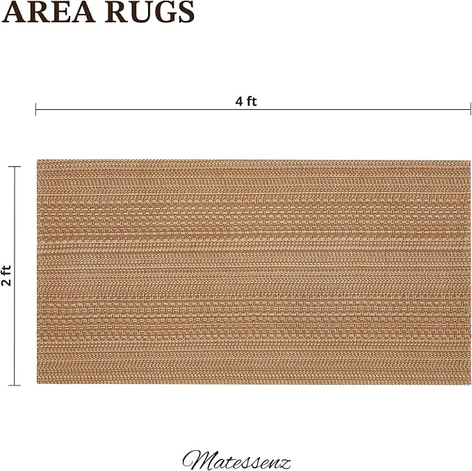 MatEssenz 2x4 Washable Rug, Textured Natural Woven Low-Profile Small Runner