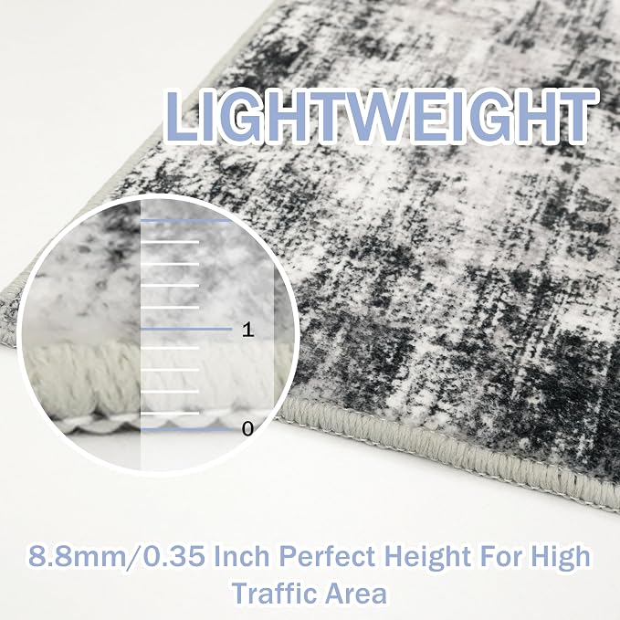 IOHOUZE Abstract Runner Rug 3x10 Ft Washable Runners
