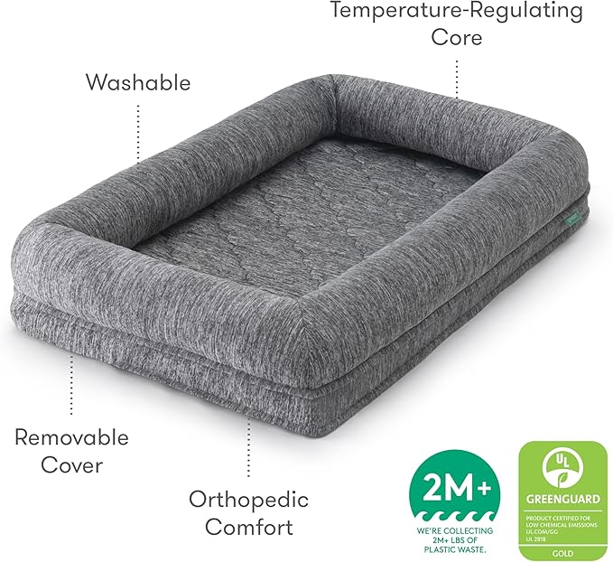 Newton Orthopedic Pet Bed - Washable Bed for Large Dogs, Puppy Bed, Crate Bed, with Removable & Breathable Dog Bed Cover, Comfy & Durable, Dog Essentials, Large