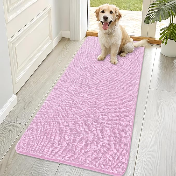 OLANLY Dog Door Mat for Muddy Paws 70x32, Absorbs Moisture and Dirt, Absorbent