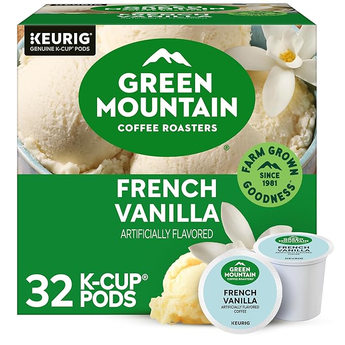 Green Mountain Coffee Roasters French Vanilla Coffee, Keurig Single-Serve K-Cup pods, Light Roast, 32 Count