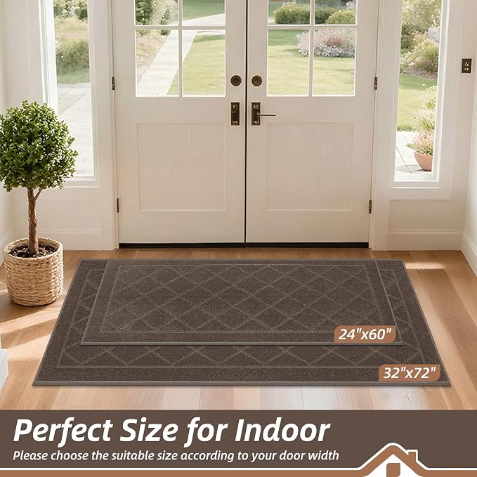 BEQHAUSE Dirt Trapper Door Mat 24" x 60", Doormat Non-Slip Entryway Rugs