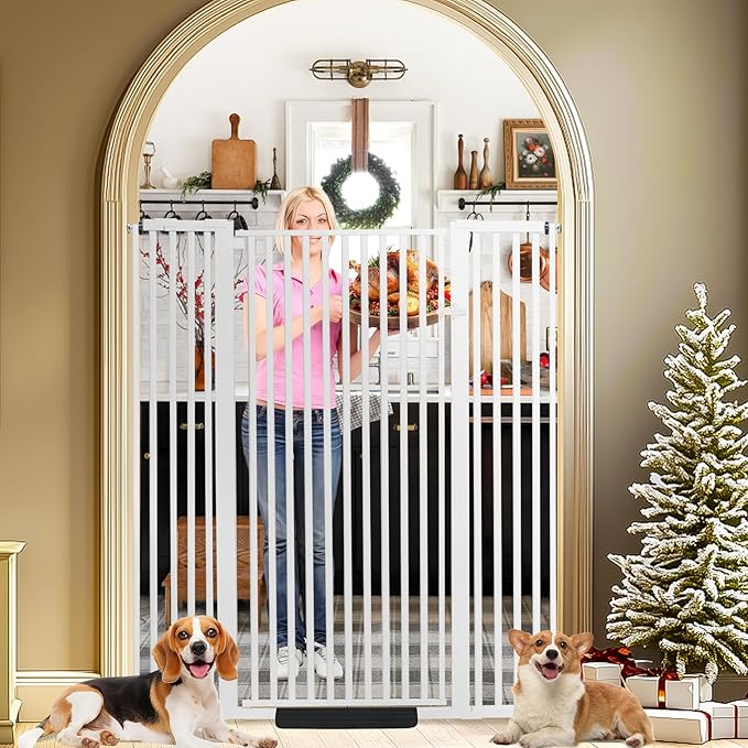 59 Inch Extra Tall Pet Gate for Cats,29.92“- 48” Adjustable Wide Dog Gates,No Drilling Pressure Mounted Walk Through Tall Cat Gate for Doorways,Hallway,Stairs
