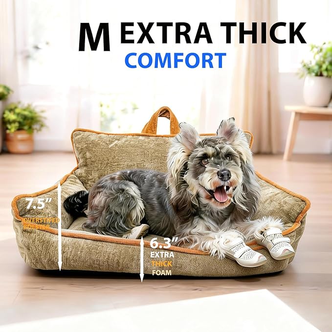 Pet Beds for Medium Dogs,Dog Beds Medium Sized Dog,Waterproof Dog Bed,M(23.5"x15.5"x13.5")