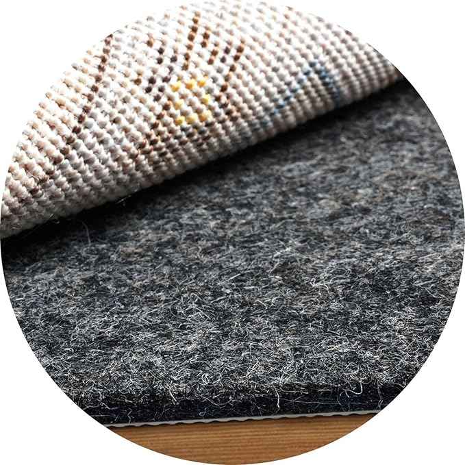 BAGAIL Felt and Natural Rubber Backing Rug Pads 1/8” Thick, Round 8 Feet Non