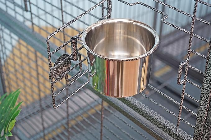 Double Cage with Center Divider for Bird Parrot Aviary W64xd32xh73