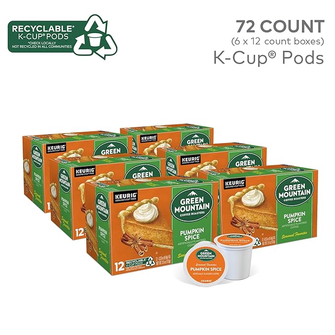 Green Mountain Coffee Roasters Seasonal Selections Pumpkin Spice, 72 Count