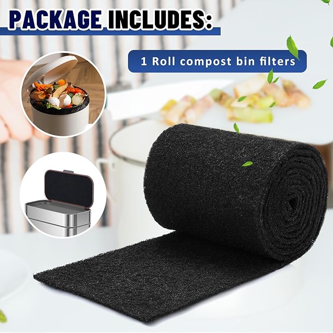 Square Compost Bin Charcoal Filters 78.7 x 5.5 Inch, Activated Carbon Filter