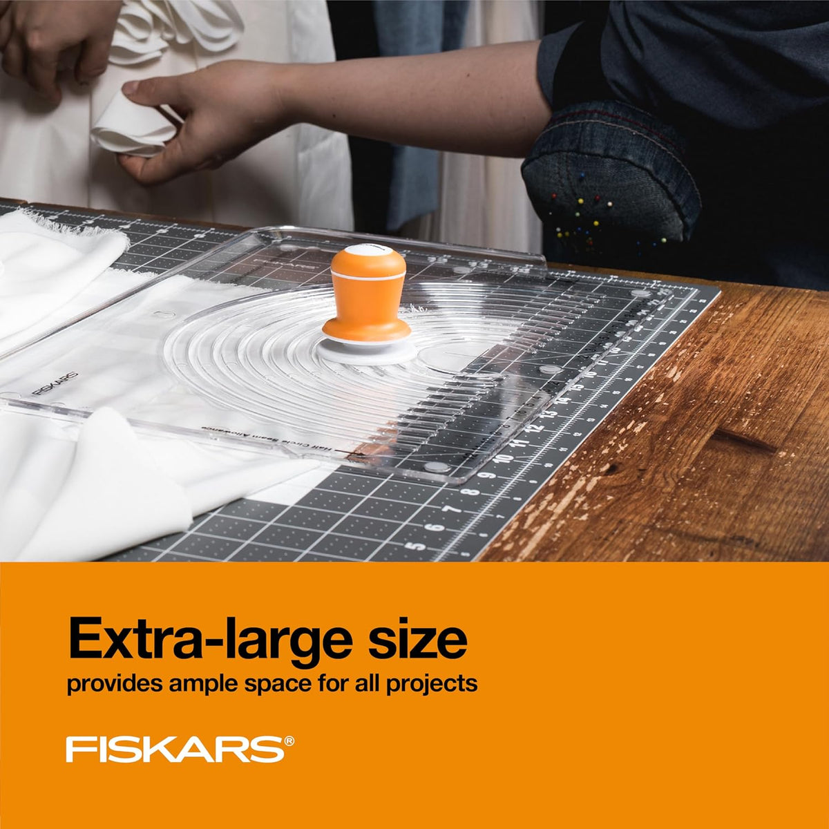 Fiskars 24" x 36" Self Healing Cutting Mat, Extra Large Double-Sided Grid