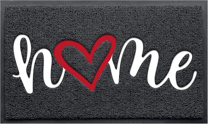 CozyBounty Black Door Mat Welcome Mats Home Non-Slip Doormat