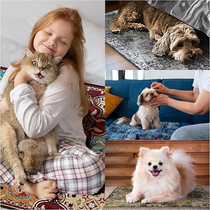 Qeils Washable Pee Pads for Dogs, 2 Pack Reusable 36x41 Super Absorbent Leakproof & Non-Slip Puppy Pads