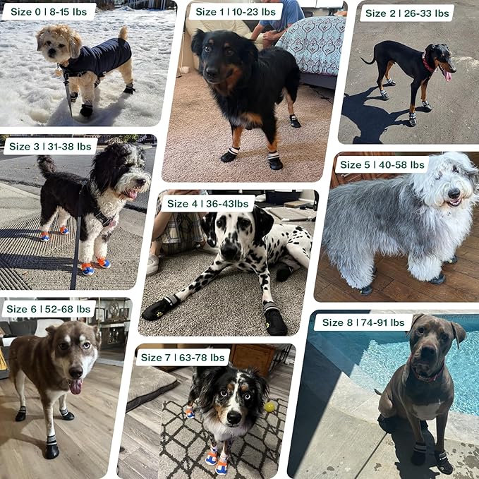 Dog Shoes for Large Dogs, Anti-Slip Dog Boots for Winter Snow, Hot Pavement, Dog Booties & Paw Protectors Blue Size 6