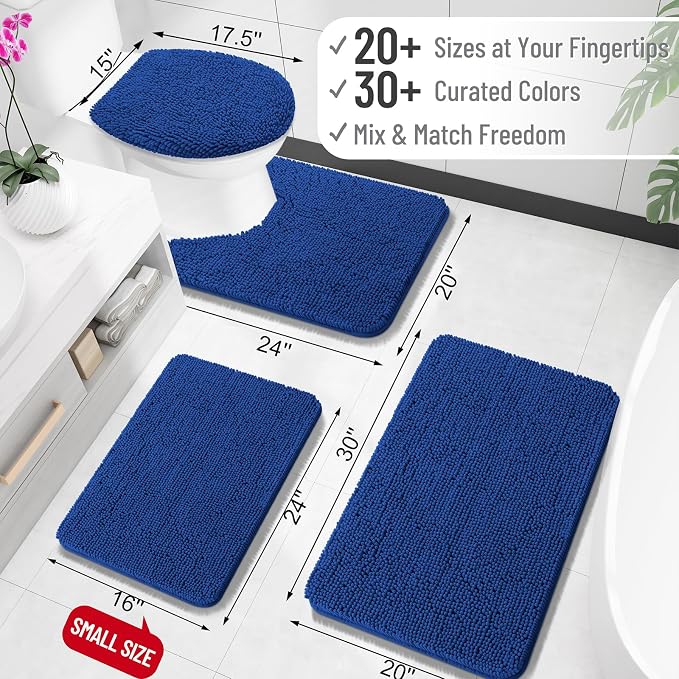 OLANLY Large Bathroom Rugs 44x32, Extra Soft Absorbent Chenille Bath Rugs