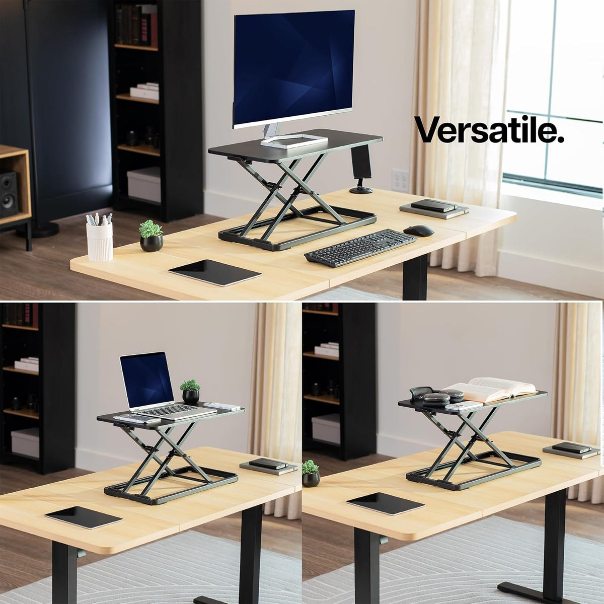 VIVO Black 24 in Single Top Keyboard and Mouse Riser, DESK-V024A