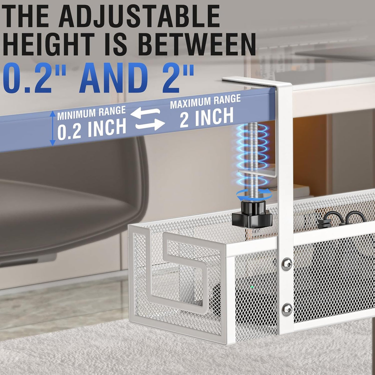 Cable Management Tray, 15.75" Under Desk Cable Management No Drill