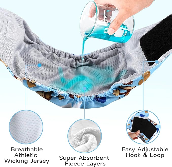 Male Dog Diapers, High Absorbing Dog Belly Bands for Male Dogs, Washable Reusable Dog Males Wraps(5 Pack)