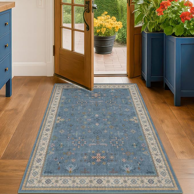 Washable 4x6 Small Rug for Living Room, Area Rug for Kitchen, Large Entryway