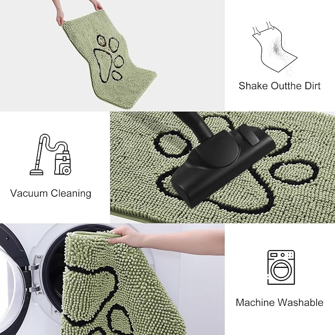 Smiry Dog Door Mat for Muddy Paws, Absorbent Dirt Trapper Non Slip Quick Dry