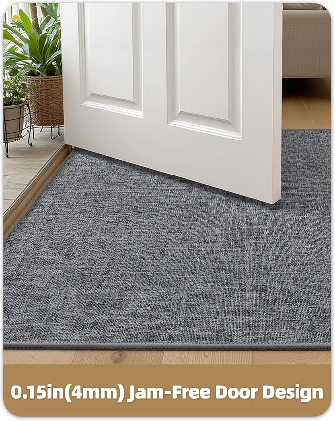 Color&Geometry Ultra Thin Indoor Door Mat 24"x36", Non Slip Rubber Backed Dirt
