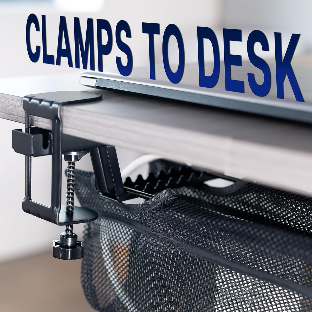 VIVO Black Clamp-on 55 in Mesh Net Cable Management Holder, DESK-AC55MH