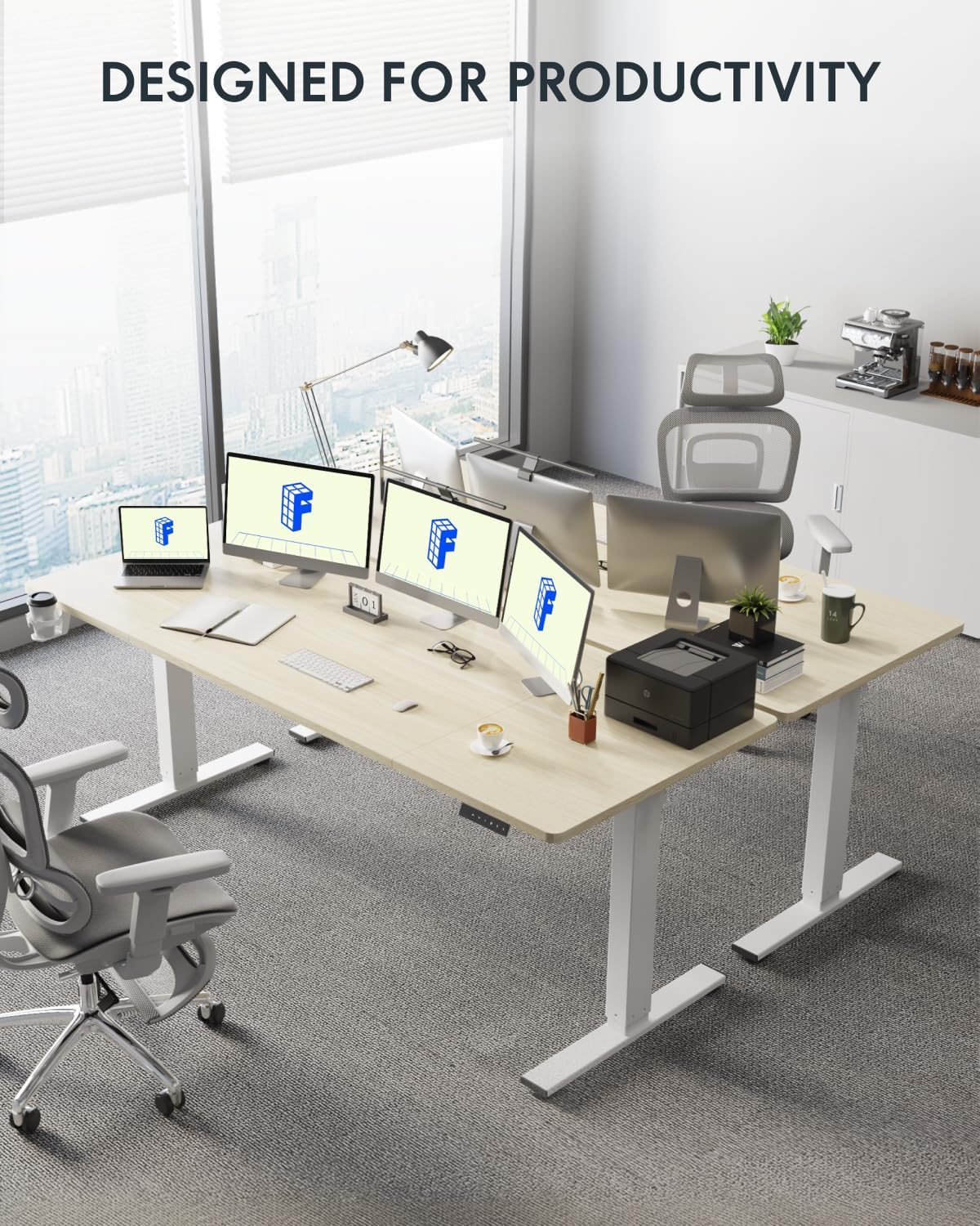 FLEXISPOT 79"x32" Height Adjustable Commercial Office Standing Desk