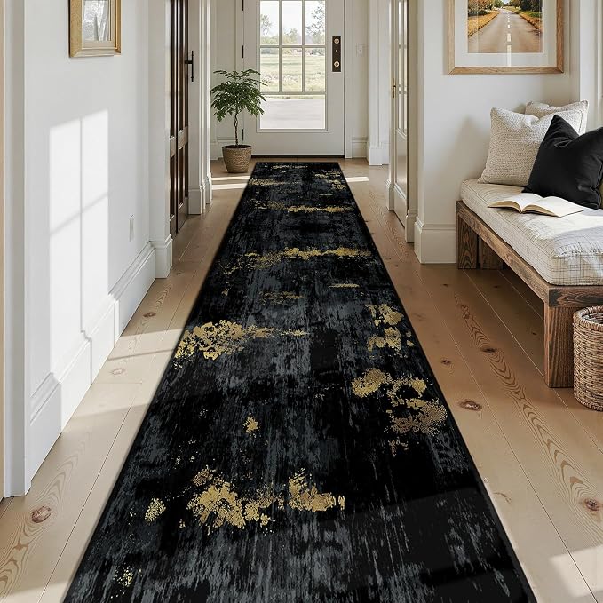 RELEANY Washable Area Rugs 2'6"x14 Non-Slip Modern Abstract Soft