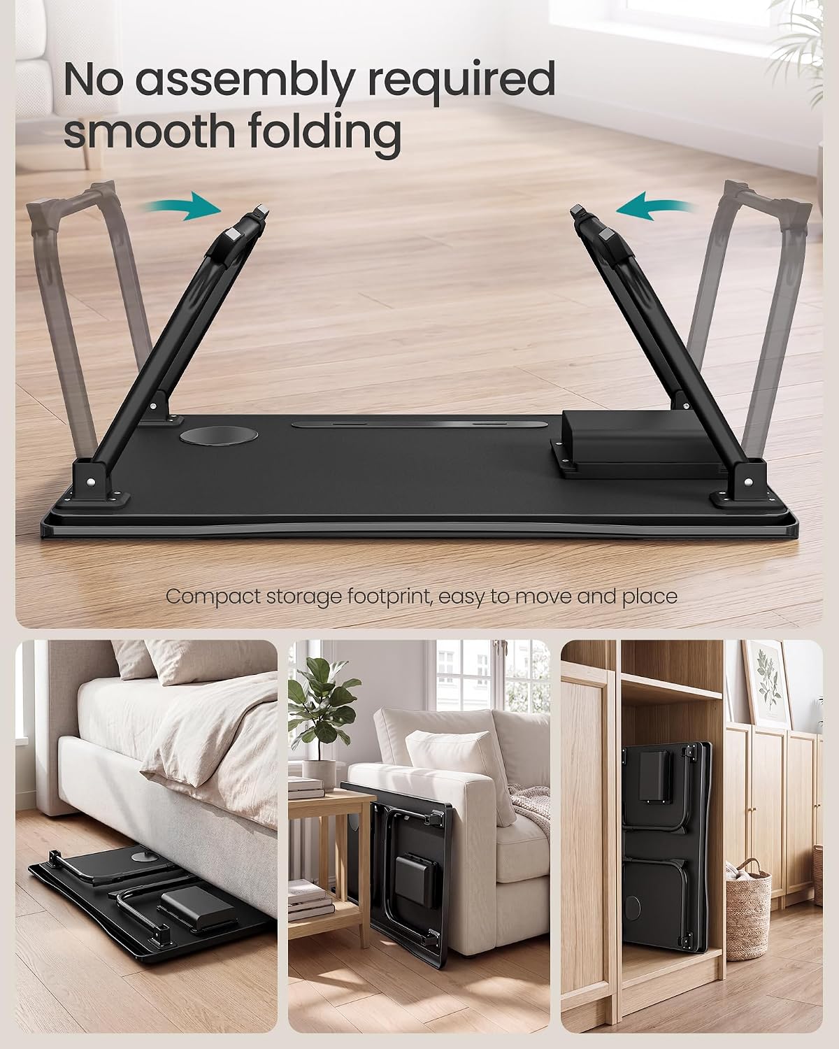 SONGMICS Foldable Lap Desk, Portable Bed Desk Table Tray w/Cup Holder Tray